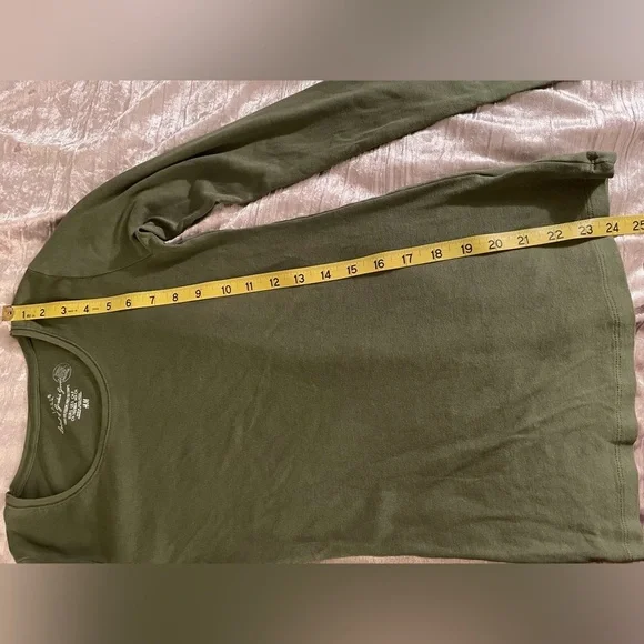 H&M Long Sleeve Ribbed T-Shirt Olive Green Size Small - Picture 9 of 11